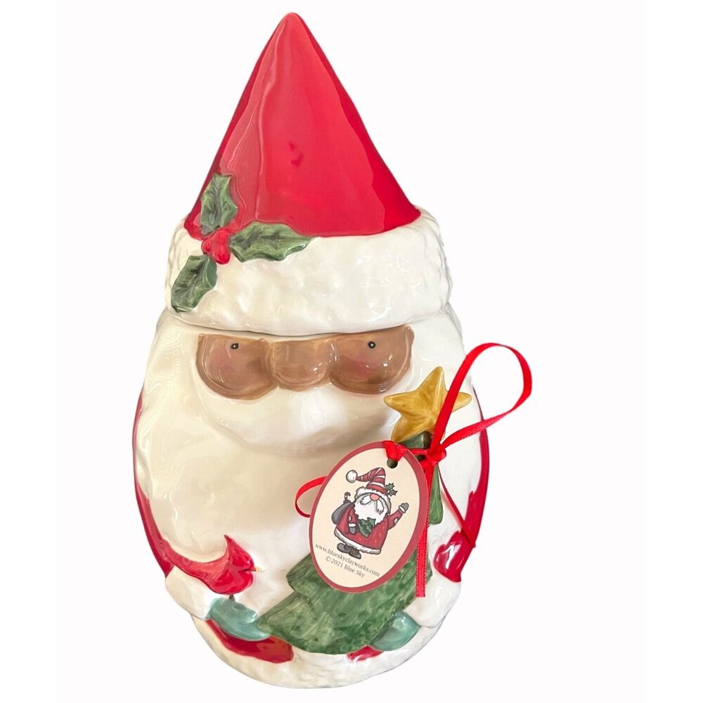 African American Santa Claus Christmas Holiday Cookie Jar By Blue Sky NWT *GIFT* - Picture 13 of 14